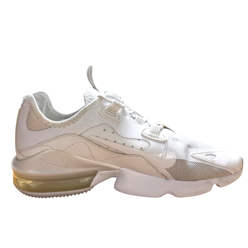 Nike Women's White Athletic Sneakers with Light Gold Air Unit
